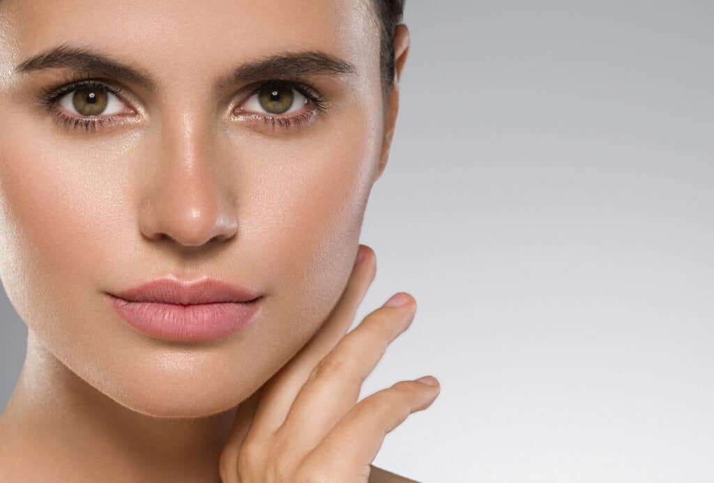 A close-up shot of a woman's face after getting lip fillers in Fort Worth